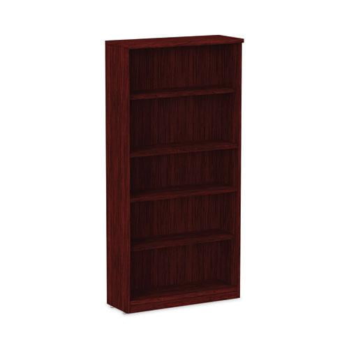 Valencia Adjustable Mahogany Woodgrain 5-Shelf Bookcase