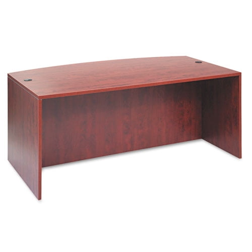 Valencia Medium Cherry 71" Bow Front Desk Shell with Cable Management