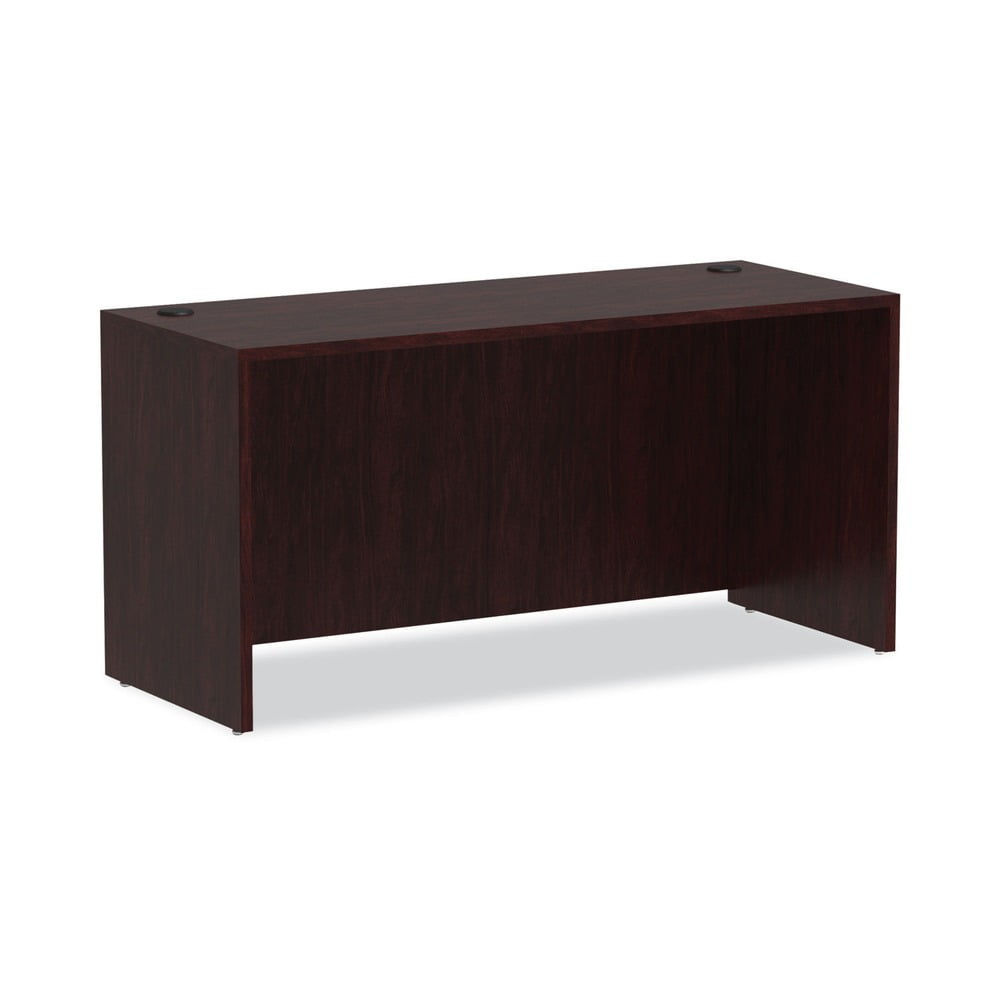 Mahogany Office Credenza with Drawer and Filing Cabinet