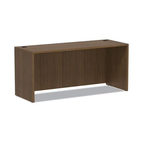 Espresso Wood Office Desk with Filing Cabinet
