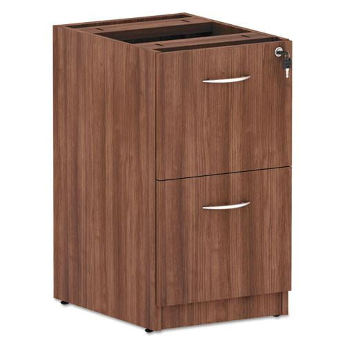Modern Walnut Lockable Pedestal File Cabinet with Full-Extension Drawers