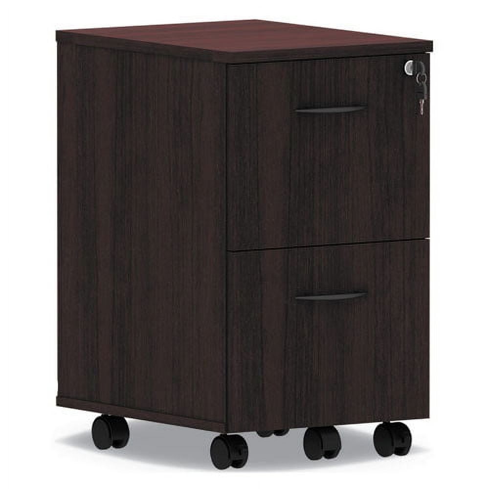 Mahogany 2-Drawer Lockable Mobile File Pedestal
