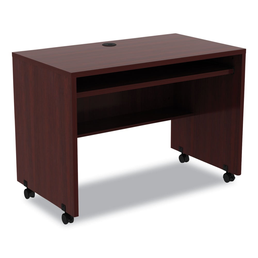 Espresso Valencia Mobile Workstation Cart with Keyboard Tray