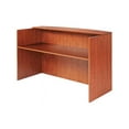 thumbnail image 1 of Alera Valencia Series Reception Desk with Transaction Counter, 71" x 35.5" x 29.5" to 42.5", Medium Cherry, 1 of 7