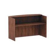 Alera Valencia Series Reception Desk with Transaction Counter, 71 x 35.5 x 42.5, Modern Walnut