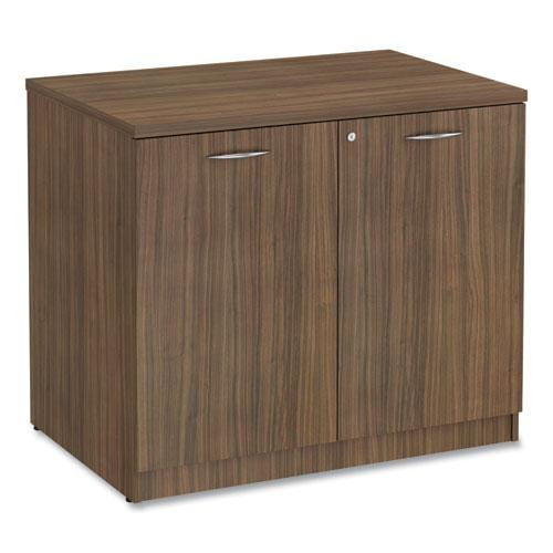 Alera Valencia Series Storage Cabinet, 34 1/8w x 22 7/8d x 29 1/2h, Modern Walnut -ALEVA613622WA
