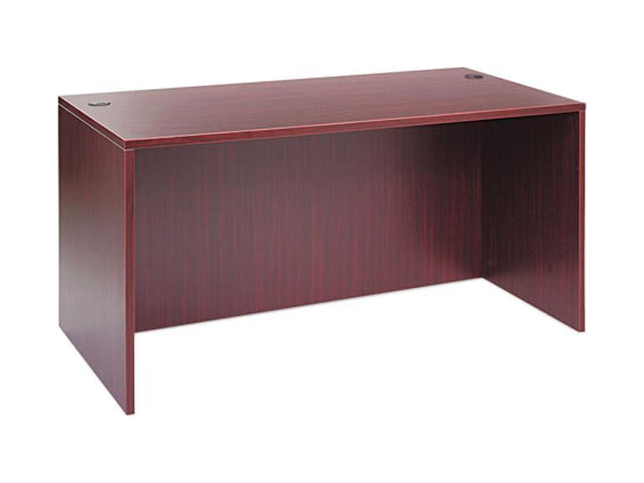 Alera Valencia Mahogany 59" Desk Shell with Charcoal Accents
