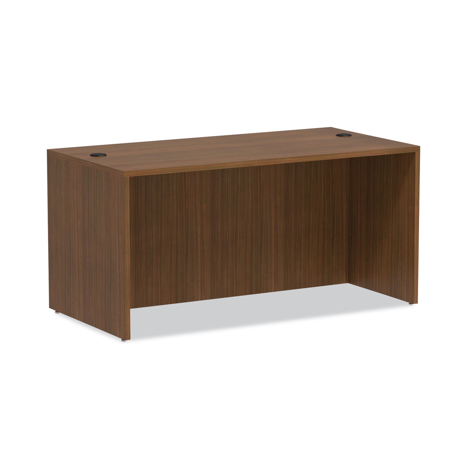 Adjustable Modern Walnut Desk with Integrated Filing Cabinet