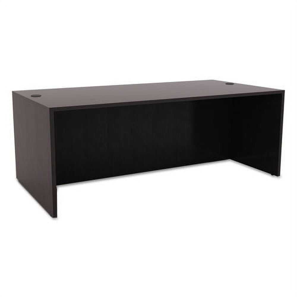 Espresso Brown Laminate Office Desk with Modesty Panel