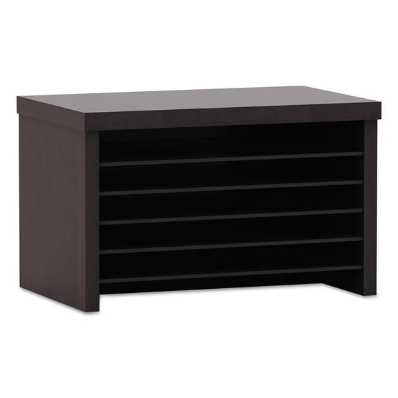 Alera Valencia Series Woodgrain Laminate 6-Compartment Under Counter File Organizer, Espresso
