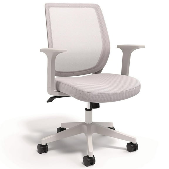 Alera Wessex Ergonomic Fabric Mesh Swivel Task Chair, Supports up to 275 lb, Gray Seat/Back, White Base