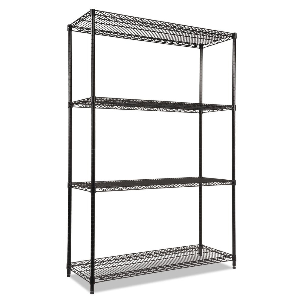 Black 48'' Industrial Metal Wire Shelving Unit