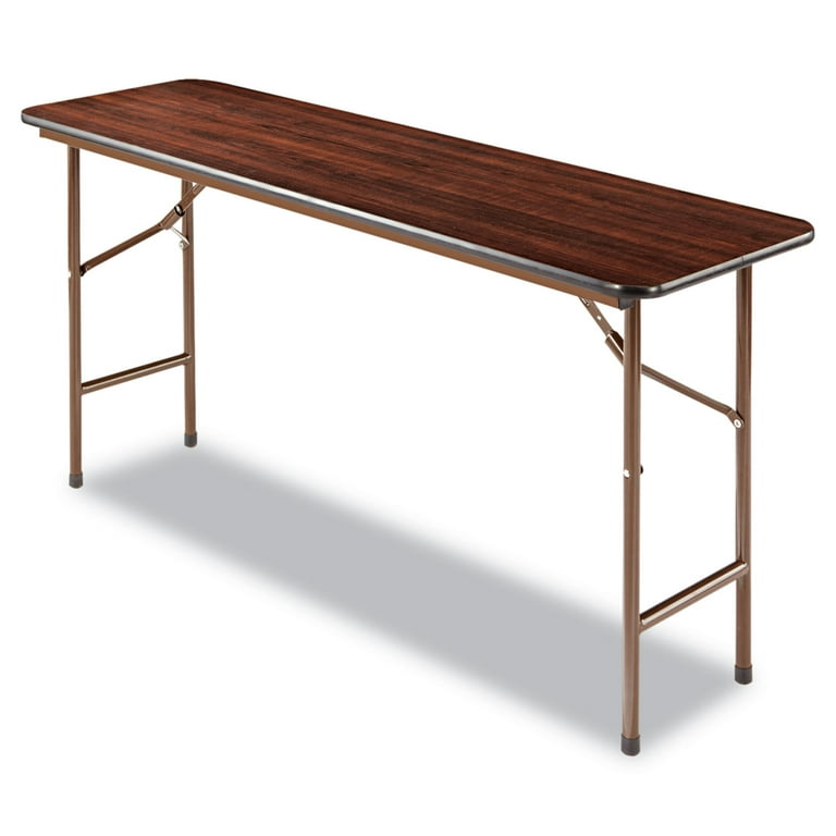 Wood Folding Table, Rectangular, 59.88w x 17.75d x 29.13h, Mahogany Wood Folding Table, Rectangular, 59.88w x 17.75d x 29.13h, Mahogany