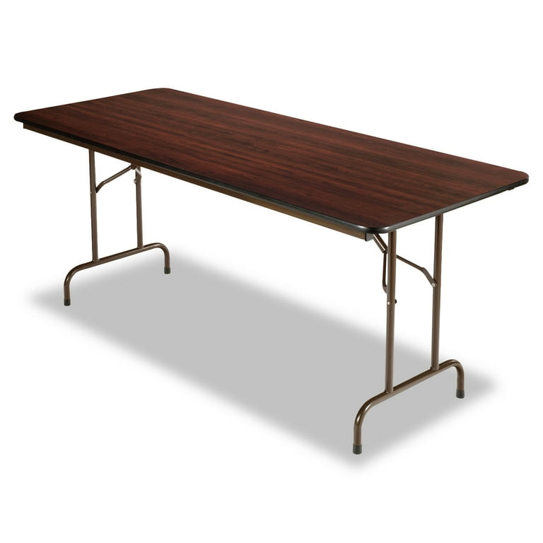 Alera Wood Folding Table Rectangular 71.88w x 29.88d x 29.13h Mahogany