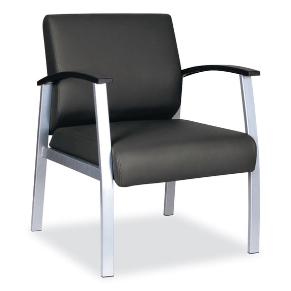 Alera metaLounge Series Mid-Back Guest Chair, 24.6" x 26.96" x 33.46", Black, Silver Base