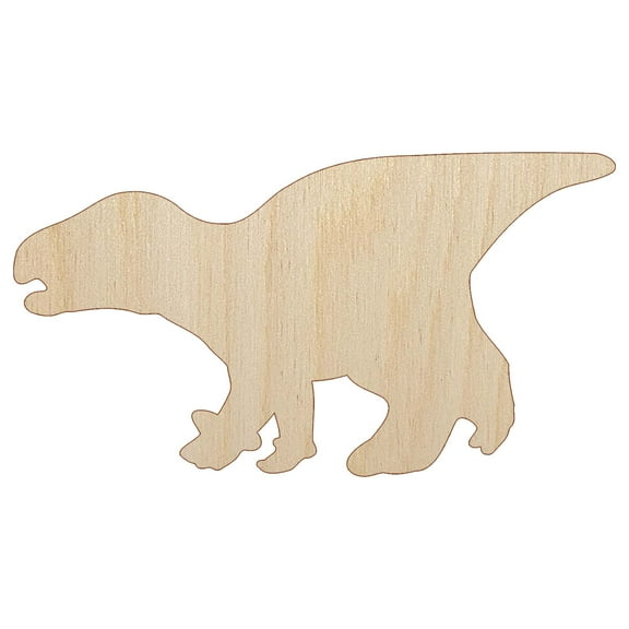 Alert Iguanodon Jurassic Dinosaur Wood Shape Unfinished Piece Cutout Craft DIY Projects - 4.70 Inch Size - 1/4 Inch Thick