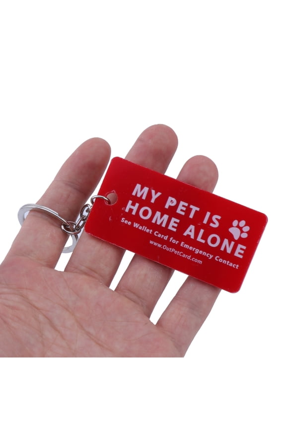 Alert Key Keychain Emergency Wallet Emergency Contact Wallet Card My Pets are Home Alone Keychain