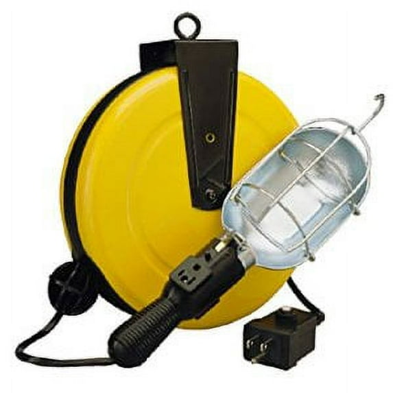 Alert Stamping 5000-50G-CB Incandescent Metal Retractable Cord Reel Work Light