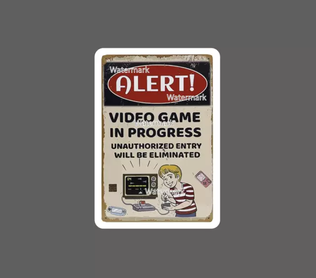 Alert Sticker Video Games In Progress Retro Sticker Phone Decal Water ...