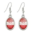 thumbnail image 1 of Alert Video Game In Progress Unauthorized Entry Eliminated Novelty Dangling Drop Oval Charm Earrings, 1 of 4