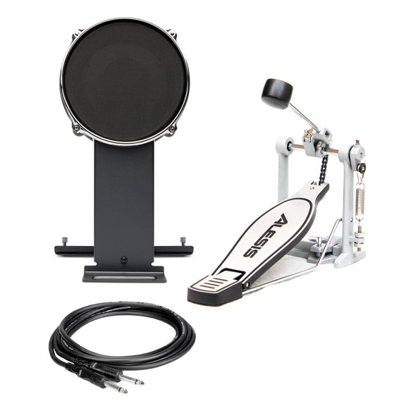 Alesis 8" Mesh Bass Drum Pad w/ Chain-Drive Kick Pedal, 1/4" Cable Bundle