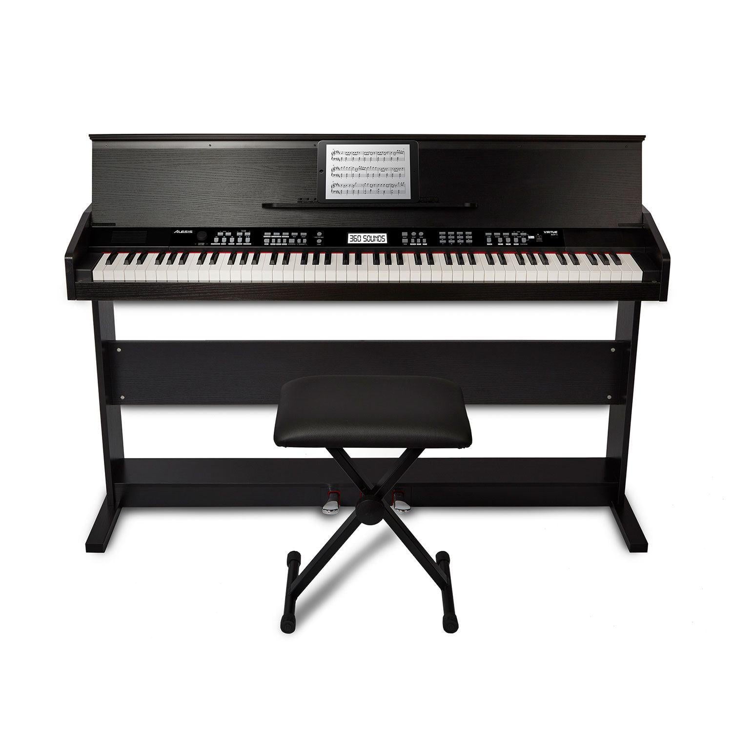 Alesis Virtue 88-Key Digital Piano With Stand and Adjustable Bench 