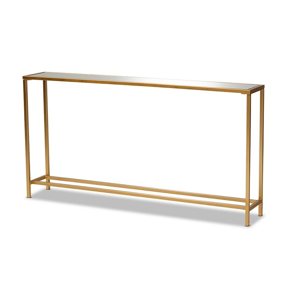 Alessa Modern and Contemporary Glam Gold Finished Metal and Mirrored