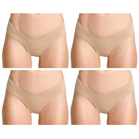 Alessandra B 4 Pack Camel Toe Cover Thong (Nude, Small)
