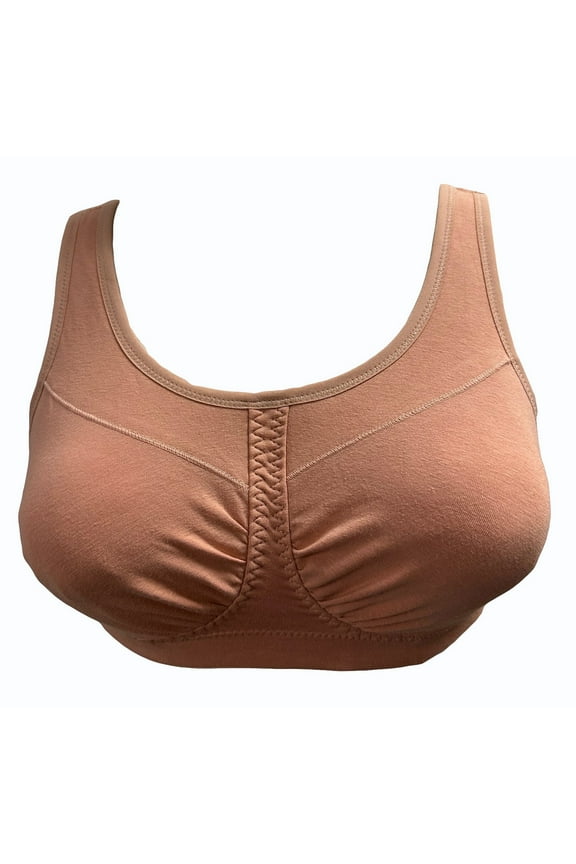 Breathable Wire-Free Sleep Bra Apricot