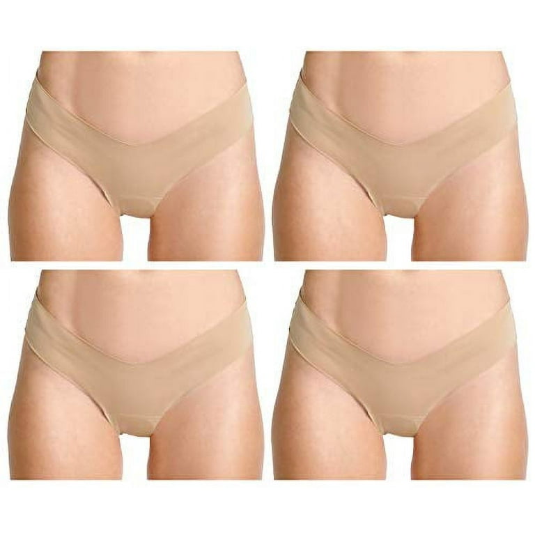 Alessandra B Camel Toe Cover Thong (Large, Nude-4Pack) 