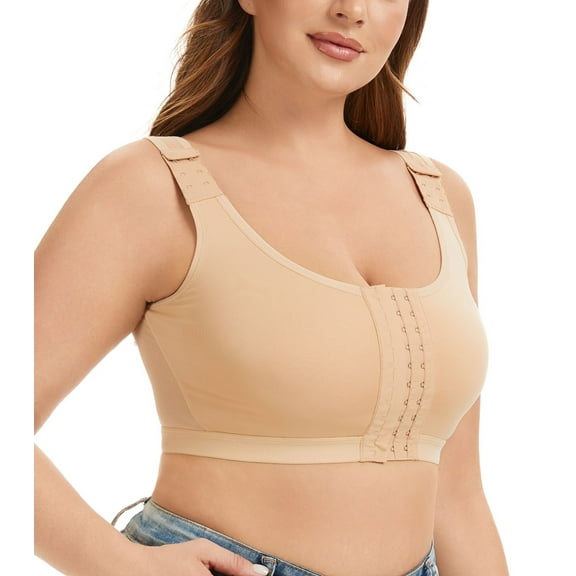 Alessandra B Post Surgery Compression Bra - Adjustable Front Closure, Adjustable Wide Straps for Breast Augmentation Recovery