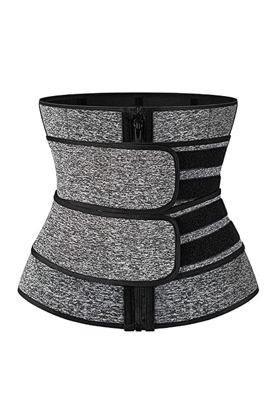 Sweat Waist Trainer Corset for Woman with Two Belts Grey
