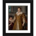 thumbnail image 1 of Alessandro Allori 20x24 Black Ornate Framed Double Matted Museum Art Print Titled: Portrait of Grand Duchess Bianca Capello De Medici with Her Son (C. 1580-1614), 1 of 5