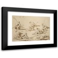 thumbnail image 1 of Alessandro Magnasco 14x11 Black Modern Framed Museum Art Print Titled - Study Sheet with Seated Figures (1705-15), 1 of 5