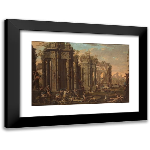 Alessandro Magnasco 24x17 Black Modern Framed Museum Art Print Titled - Bacchanal