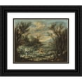 thumbnail image 1 of Alessandro Magnasco 24x20 Black Ornate Framed Double Matted Museum Art Print Titled: Christ at the Sea of Galilee (C. 1740), 1 of 5