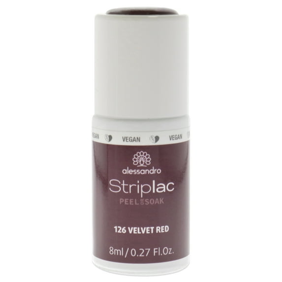 Alessandro Striplac Peel or Soak - 126 Velvet Red , 0.27 oz Nail Polish