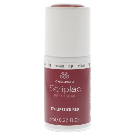 Alessandro Striplac Peel or Soak - 174 Lipstick Red, 0.27 oz Nail Polish