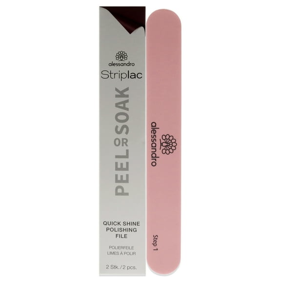 Alessandro Striplac Peel or Soak Quick Shine Polishing File, 2 Pc Nail File