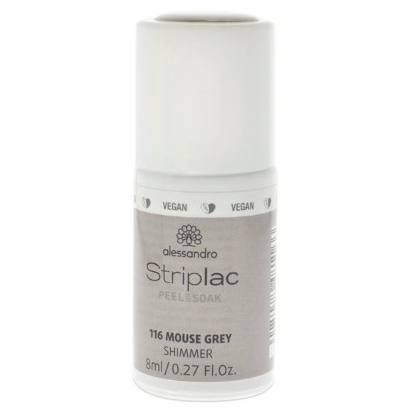 Alessandro Striplac Peel or Soak Shimmer - 116 Mouse Grey , 0.27 oz Nail Polish