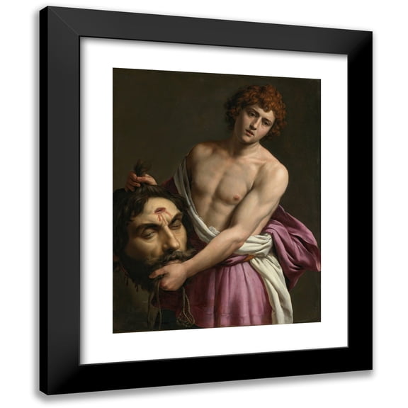 Alessandro Turchi 12x14 Black Modern Framed Museum Art Print Titled - David with the Head of Goliath