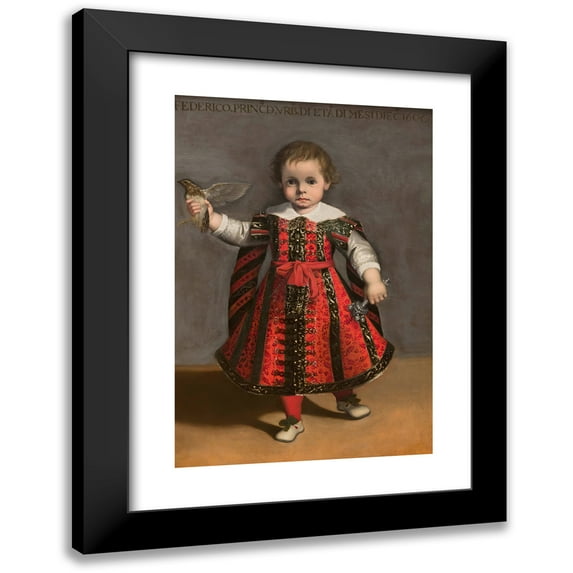 Alessandro Vitali Federico 11x14 Black Modern Framed Museum Art Print Titled - Prince of Urbino at the Age of Eighteen Months (1606)