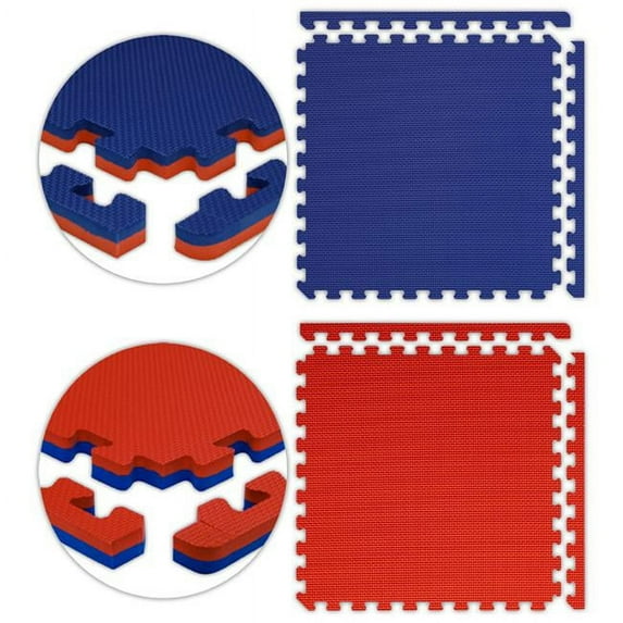 Alessco JSFRRDRB1010 Jumbo Reversible SoftFloors -Red-Royal Blue -10 x 10 Set