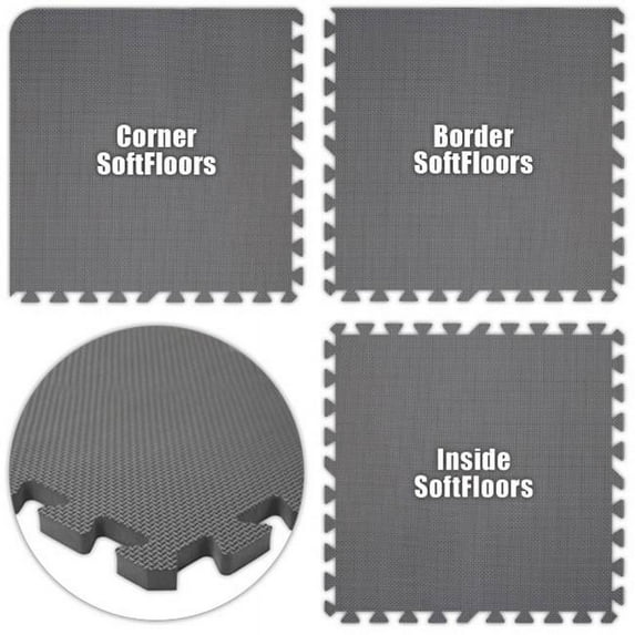 Alessco SFGY1422 SoftFloors -Grey -14 x 22 Set