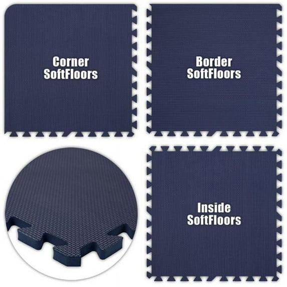 Alessco SFNB0404 SoftFloors -Navy Blue -4 x 4 Set