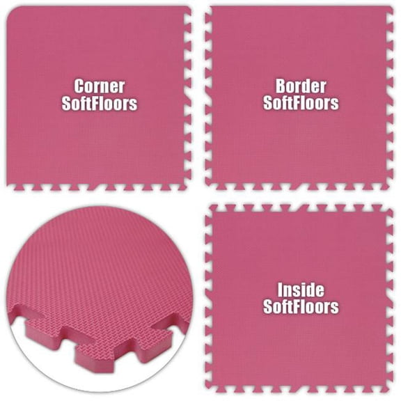 Alessco SFPK1836 SoftFloors -Pink -18 x 36 Set