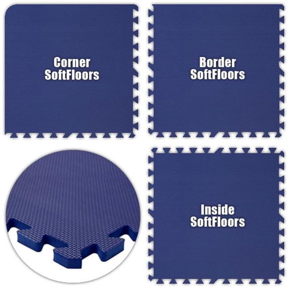 Alessco SFRB0418 SoftFloors -Royal Blue -4 x 18 Set