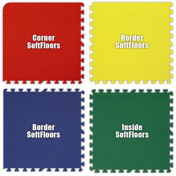 Alessco SFRYBG1020 SoftFloors -Red- Yellow- Blue- Green -10 x 20 Set