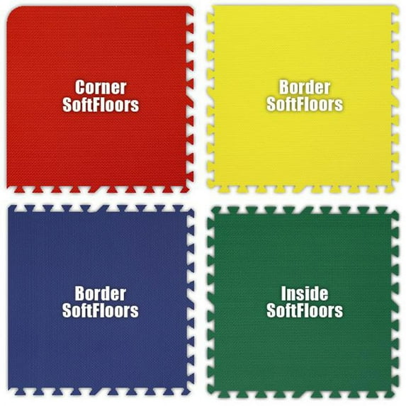 Alessco SFRYBG2230 SoftFloors -Red- Yellow- Blue- Green -22 x 30 Set