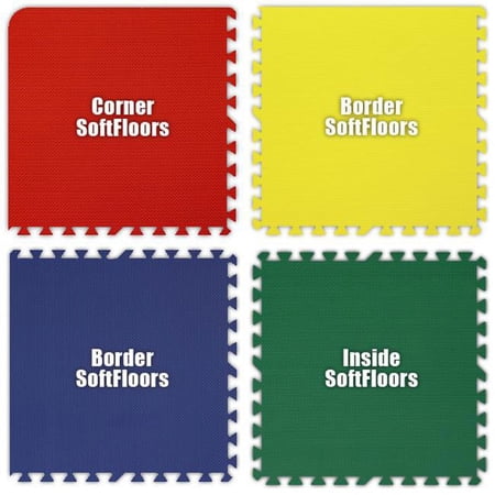 Alessco SoftFloors -Red- Yellow- Blue- Green -10 x 10 Set